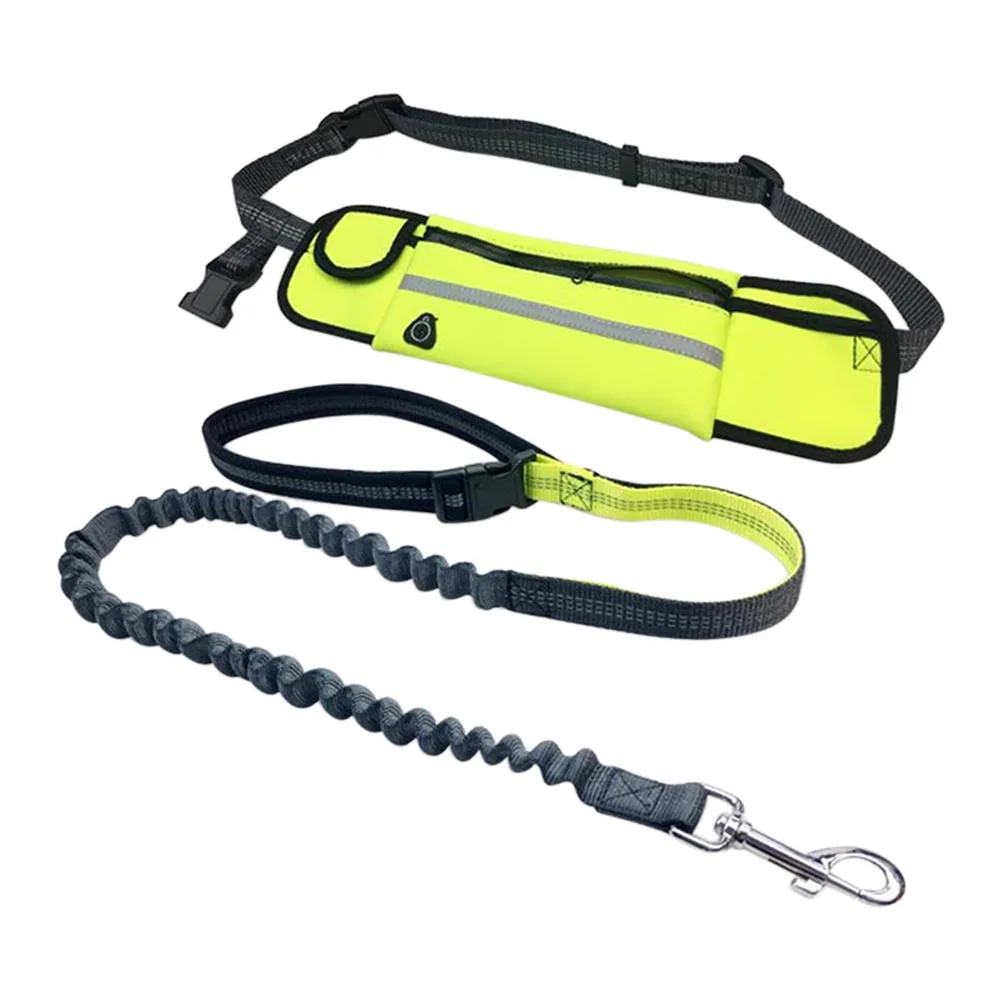 Dog Leash Phone Pouch Hands Free Detachable Waist Bag Lead Rope for