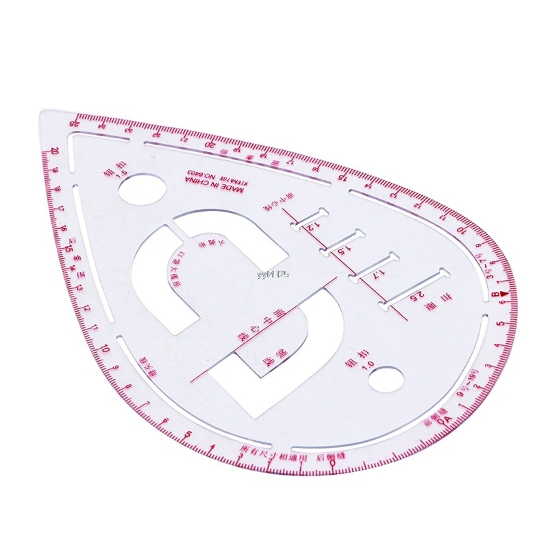 

OOTDTY Widely Used Sleeve Curve Ruler Measure Plastic for Sewing Dressmaking Tailor Drawing Tool