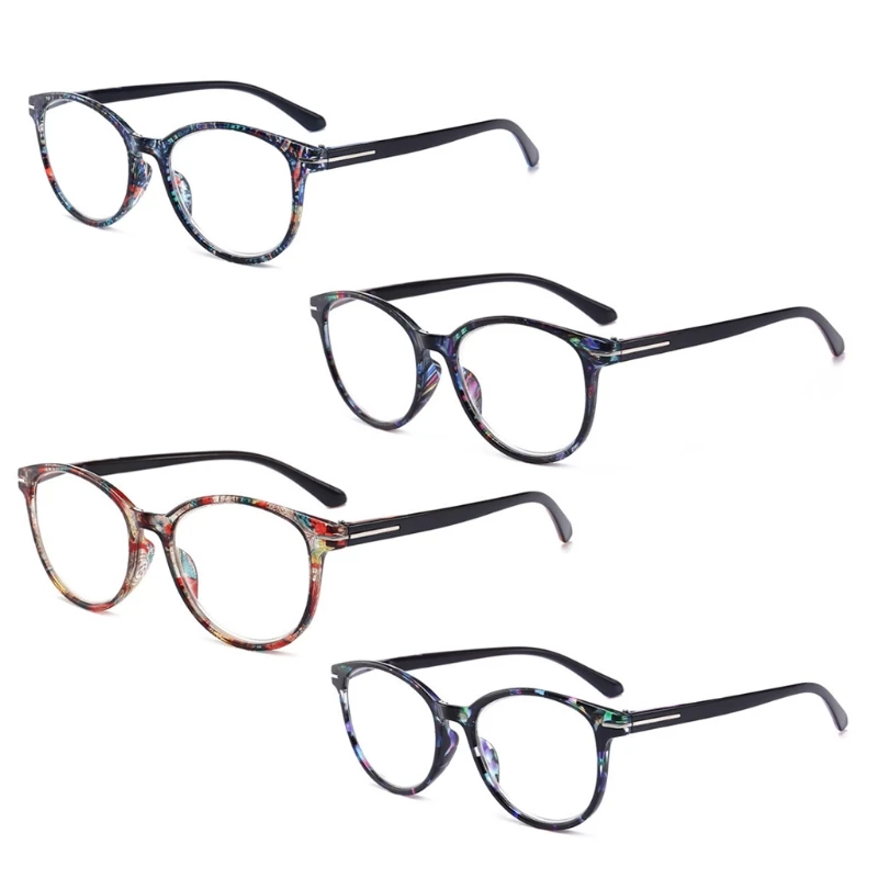 Модные небьющиеся очки для чтения, женские и мужские очки из смолы, прозрачные очки, винтажные круглые очки для чтения