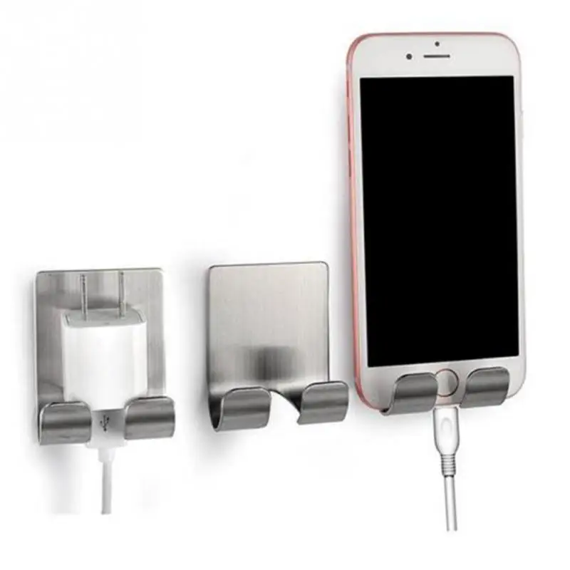 

Practical Stainless Steel Adhesive Hook Plugs Storage Phone Wall Door Hanger Sticking Hook Drop Shipping #821 New