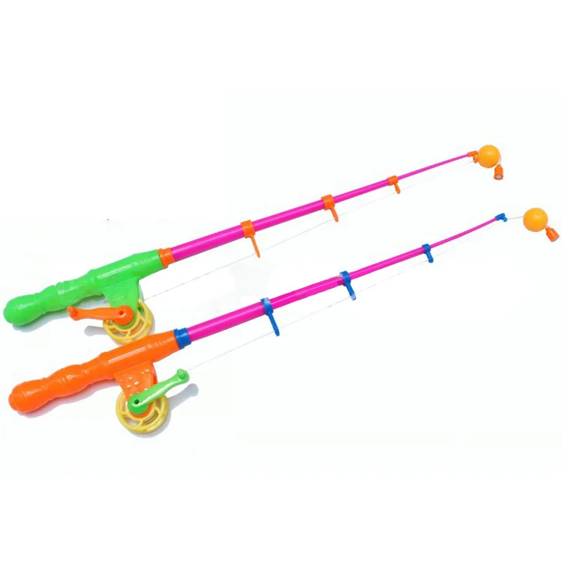 

1Pc 44cm Baby Kids Magnetic Easy telescopic Fishing Rod Fish Model Educational Toy Fun Game Gift Summer park square kid toys