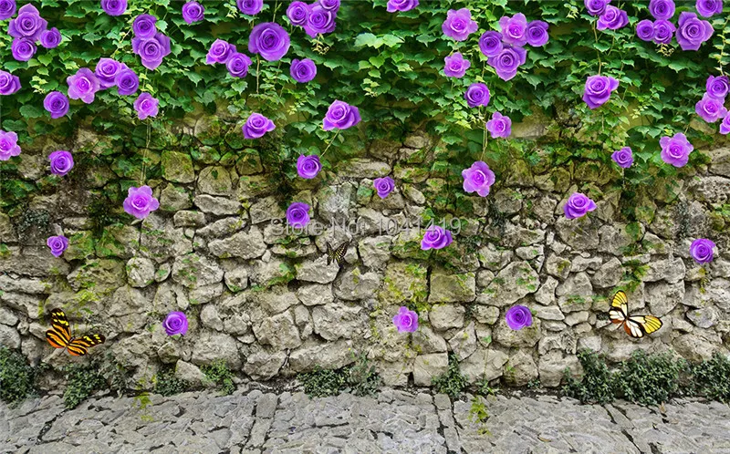 Пользовательские 3D фото обои комнаты нетканые фрески фиолетовые цветы стены деревенский пейзаж HD фото настенные росписи БУМАГИ ТВ фон