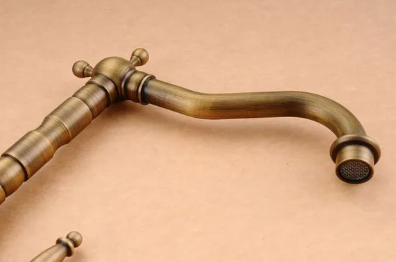 Antique Brass Single Handle Swivel Kitchen Bathroom Sink Basin Faucet Mixer Taps anf005