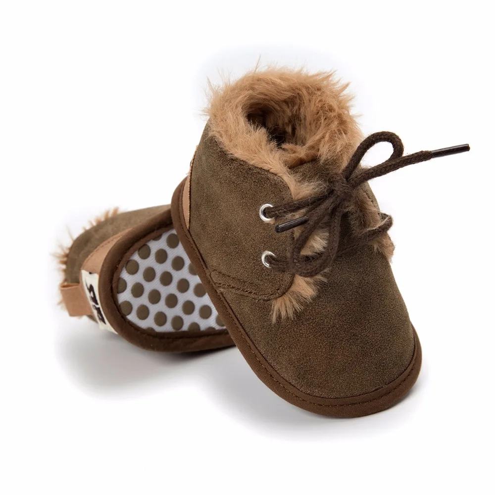 Newborn Baby Winter Shoes Boots Crib Bebe Girls Kids Boys First Walkers Super Warm Snowfield Soft Soled Lace Up Sneakers Booty