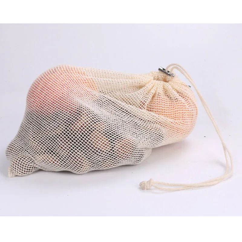 Высокое качество Resuable производят сумки овощи фрукты Drawstring сумки сетки мешок Дома кухни практичные сумки для покупок сумочка