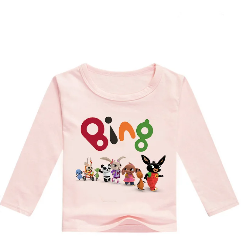 

DLF 2-16Years Newest GB Bing Bung T Shirt Kids Fashion Cute Rabbit Tshirt Teenagers Girls Long Sleeve Tops Boys Cartoon T-shirt