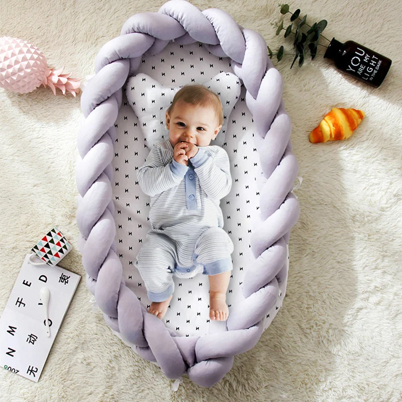  Baby Nest Bed Baby Bumper Detachable Washable Portable Baby Bed Multi Functional Travel Crib Newbor
