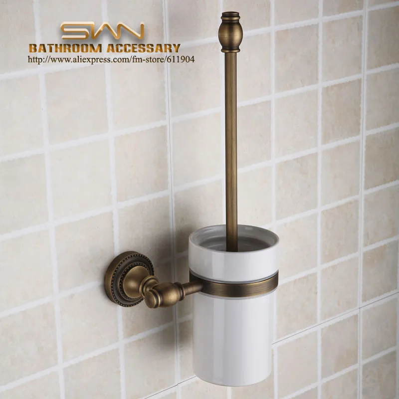 Antique Brass Bathroom Bath Toilet Brush Holders Bathroom Hardware Ceramic Cup 3B11301toilet