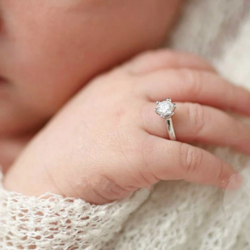 Реквизит для фотосъемки новорожденных аксессуары для одежды кольцо с искусственным бриллиантом для детской фотосъемки ювелирные изделия