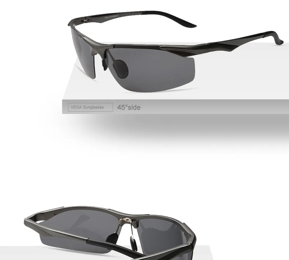 VEGA Eyewear Black Polarized Sunglasses Sport Driver Fishing Men Male Aluminum Sunglass 3 (6)