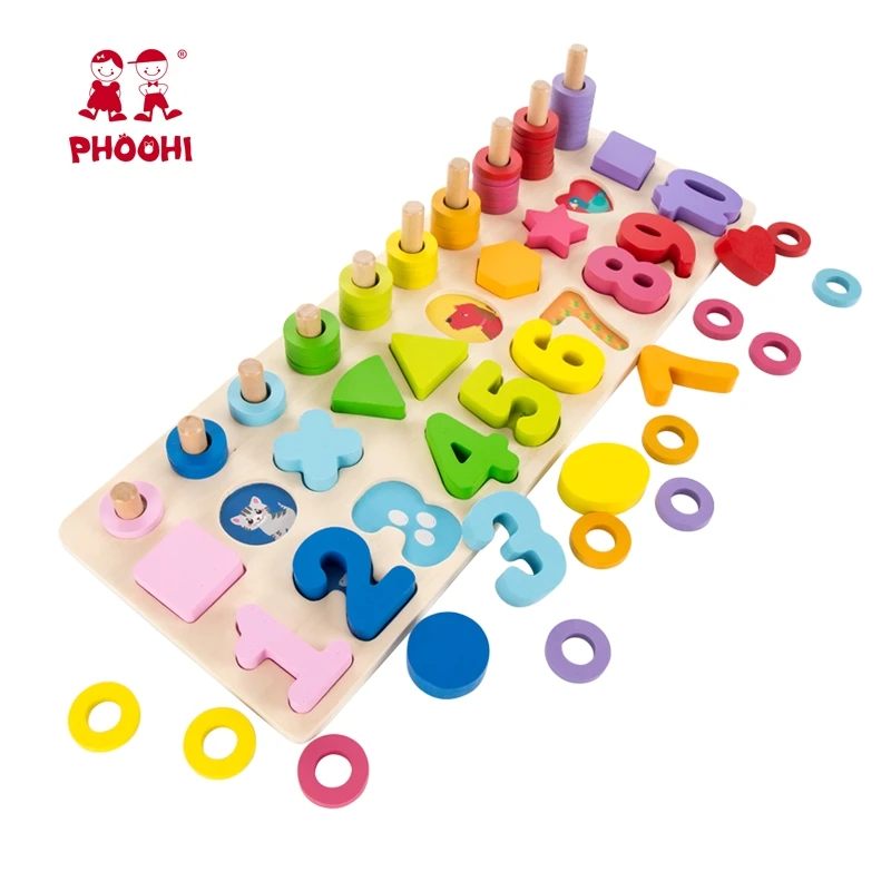 Baby Wooden Montessori Educational Material Toy Kids Early Learning Infant Shape Match Board Toy For More Than 3 Year Old PHOOHI Baby Wooden Montessori Educational Material Toy Kids Early Learning Infant Shape Match Board Toy For More Than 3 Year Old PHOOHI