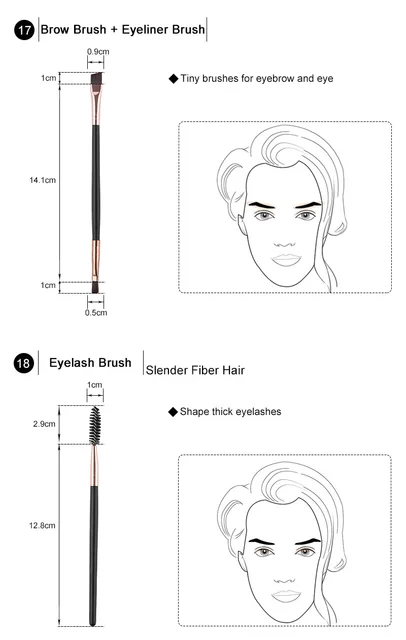 ROSALIND 20Pcs Professional Makeup Brushes Set Powder Foundation Eyeshadow Make Up Brushes Cosmetics Soft Synthetic Hair -