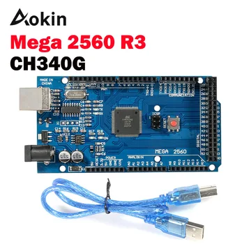 Mega 2560 R3 Mega2560 REV3 MEGA2560 R3 ATmega2560-16AU CH340 CH340G Board With USB Cable Compatible For Arduino 2560