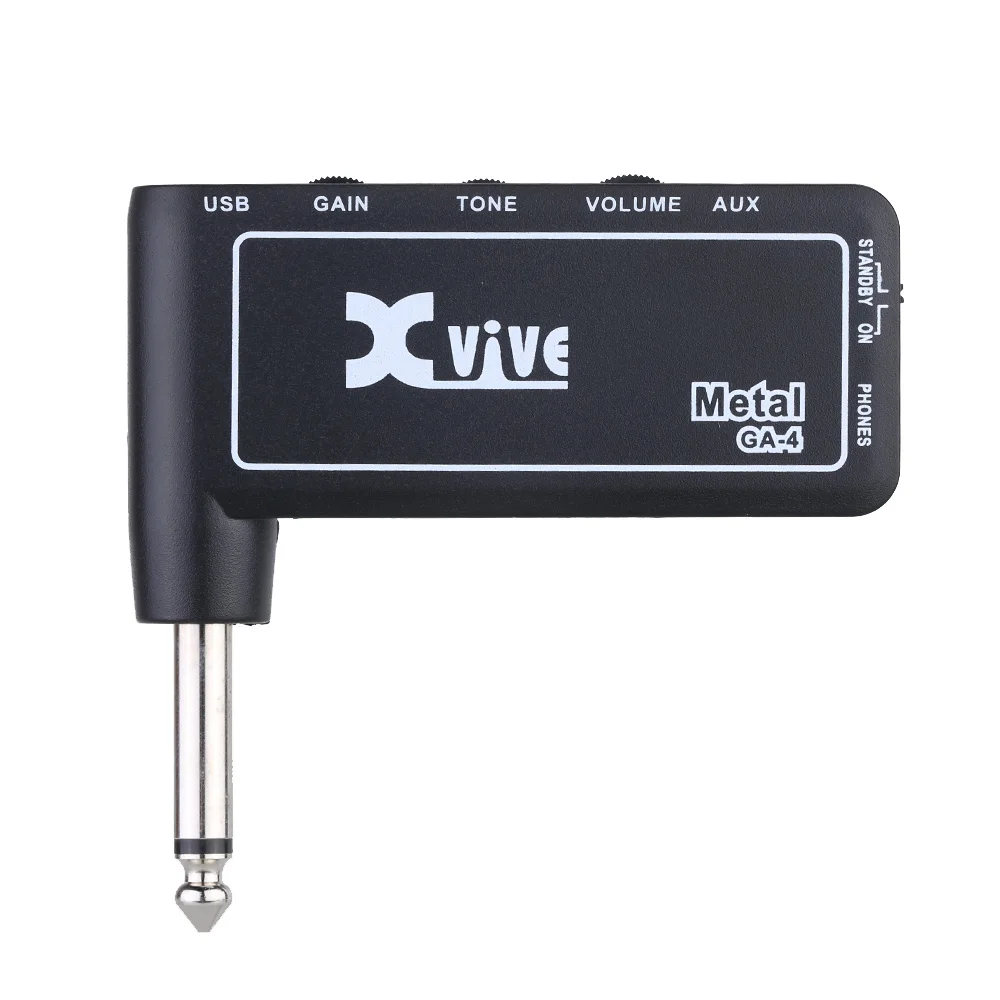 Xvive GA4 Metal Mini Portable Rechargeable Electric Guitar Plug Headphone Amp Amplifier guitar accessories guitar parts