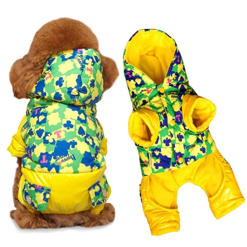 

Clearance XL Ski Jumpsuit dog Clothing dog clothes Overalls for Dogs Warm Winter jacket Poker puppy dog coat teddy hooded jacket