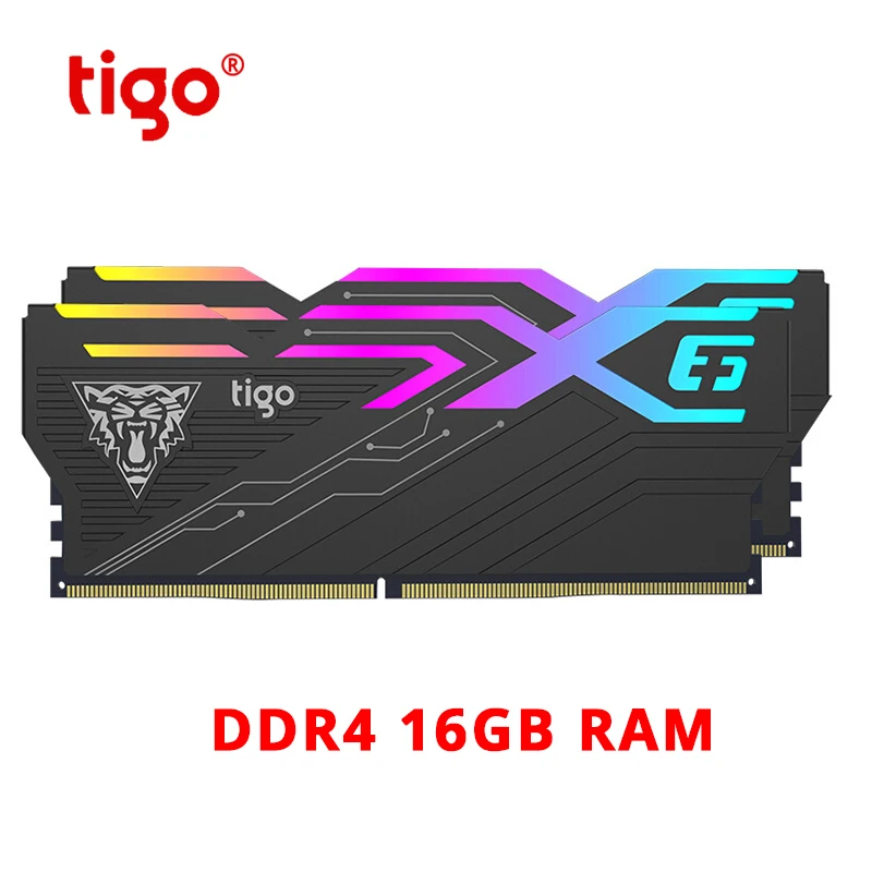 

Tigo 16G RAM X6 Rainbow Light Memoria PC Gaming Memory 2X8GB DDR4 3200MHz for Desktop XMP Overclock 288 Pin