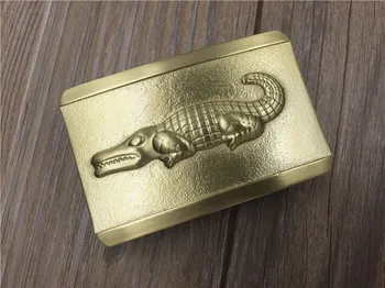 

High Quality Antique Finish Vintage/Retro Solid Brass Copper crocodile embossed Belt Buckles for Men