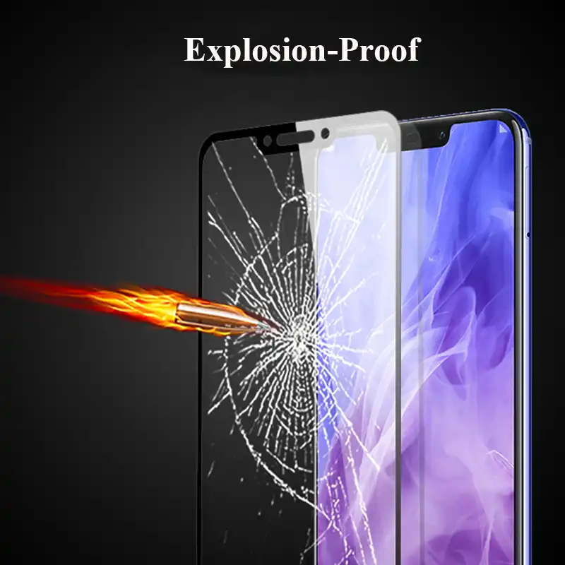 Tempered Glass Film Black Color : Black Wangl Mobile Phone Tempered Glass Film 25 PCS Full Screen Full Glue Anti-Fingerprint Tempered Glass Film for Huawei Mate 20 Lite