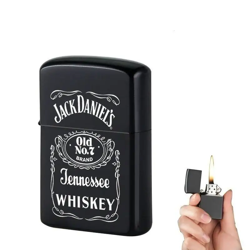 

Windproof Refillable Cigarette Lighter Mini Pocket Lighter Kerosene Oil Lighter Gasoline Retro Men Gadgets Lighters