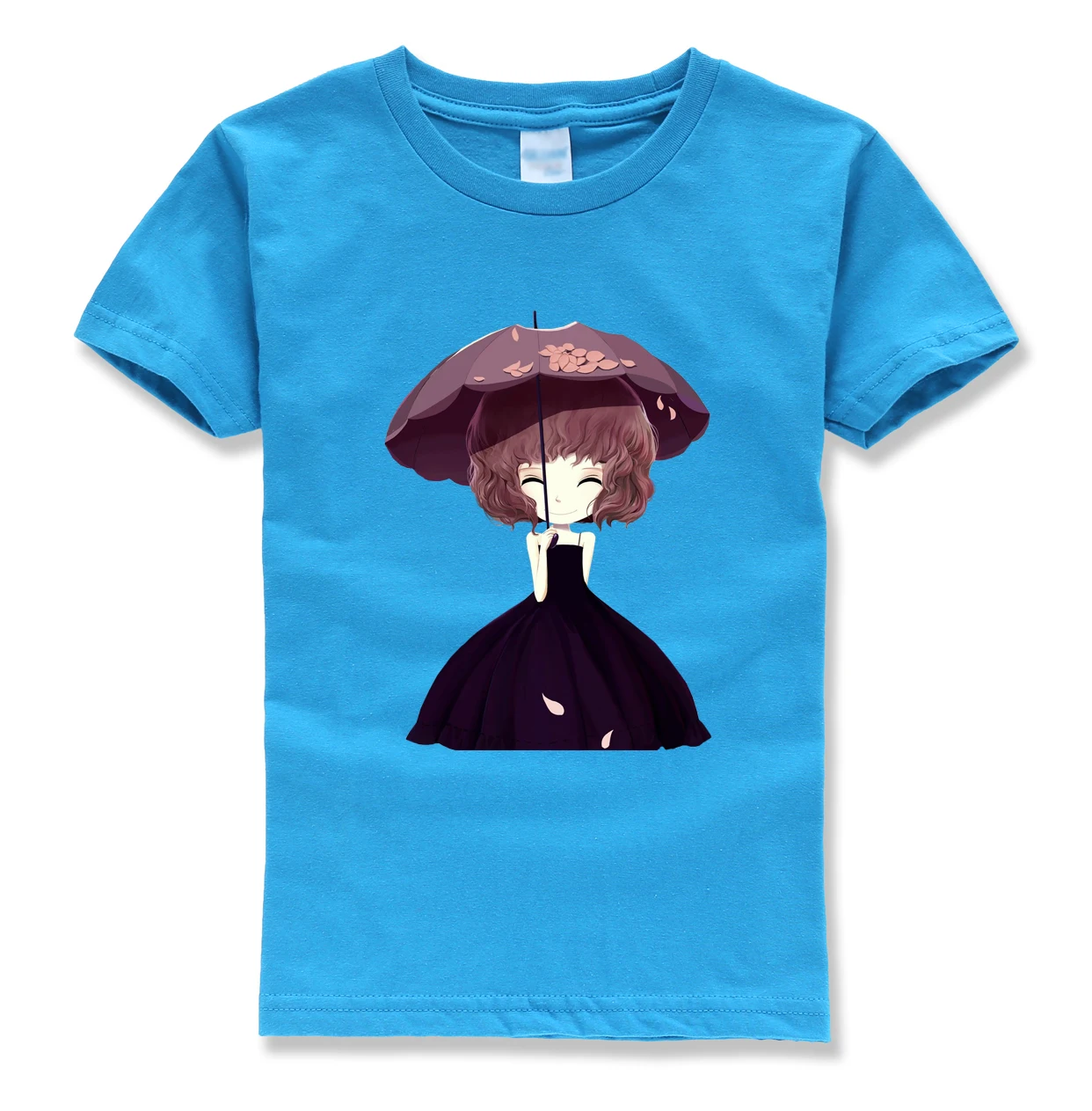 Зонтик с принтом для девочек хлопковые футболки с короткими рукавами красивые Топы street Забавный kawaii Лето 2018 детская футболка для девочек