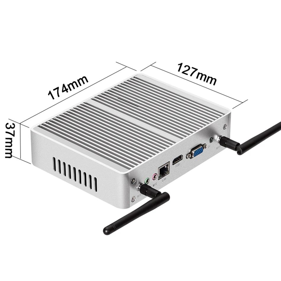 XCY X32 безвентиляторный мини ПК Intel Pentium 4405U HDMI VGA 6* USB 300 Мбит/с WiFi HTPC микро настольный компьютер NUC Windows 10 Linux