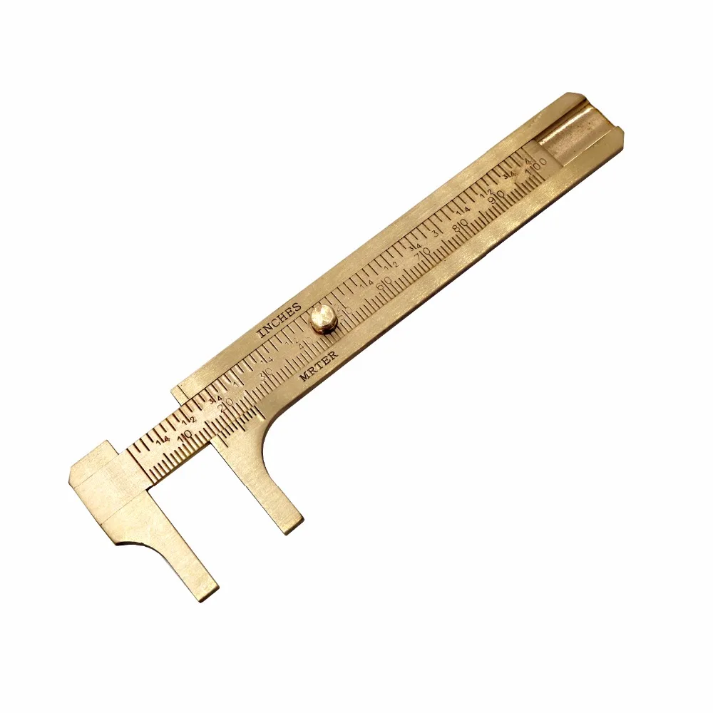Mini Copper Ruler Sliding 0-100mm Vernier Caliper Jewelry Measurement Tools 