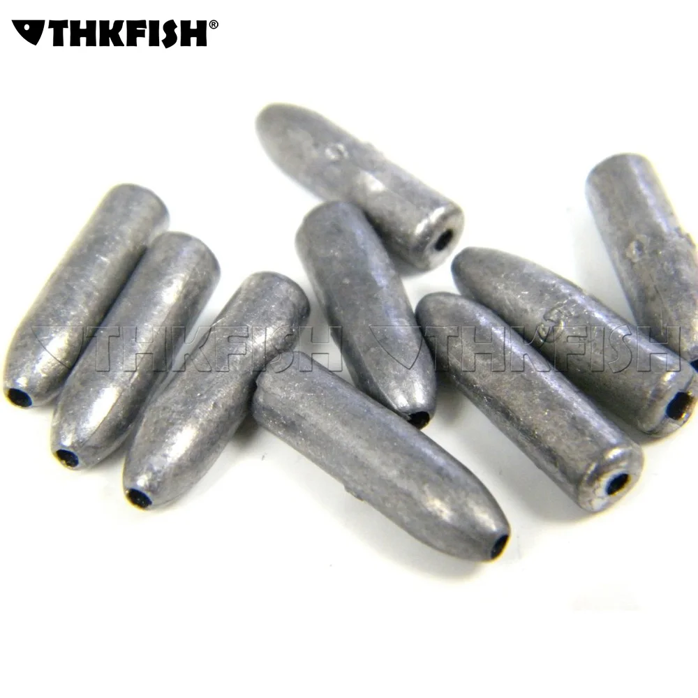 THKFISH 50 Pcs 6g 22mm Fishing Lead Weights Sinker Freshwater Lead