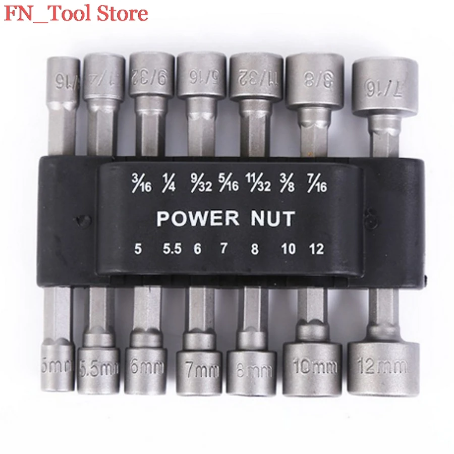 New 14 pcs. 1/4 "hex shank power Nut Driver set sae fast action slot