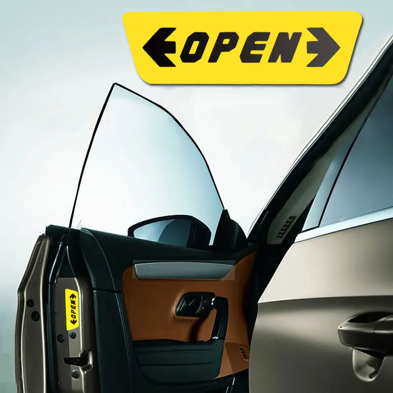 

4 Pcs Car OPEN Reflective Strips Waterproof Warning Stickers Night Driving Safety Lighting Luminous Tapes Decoration Stickers