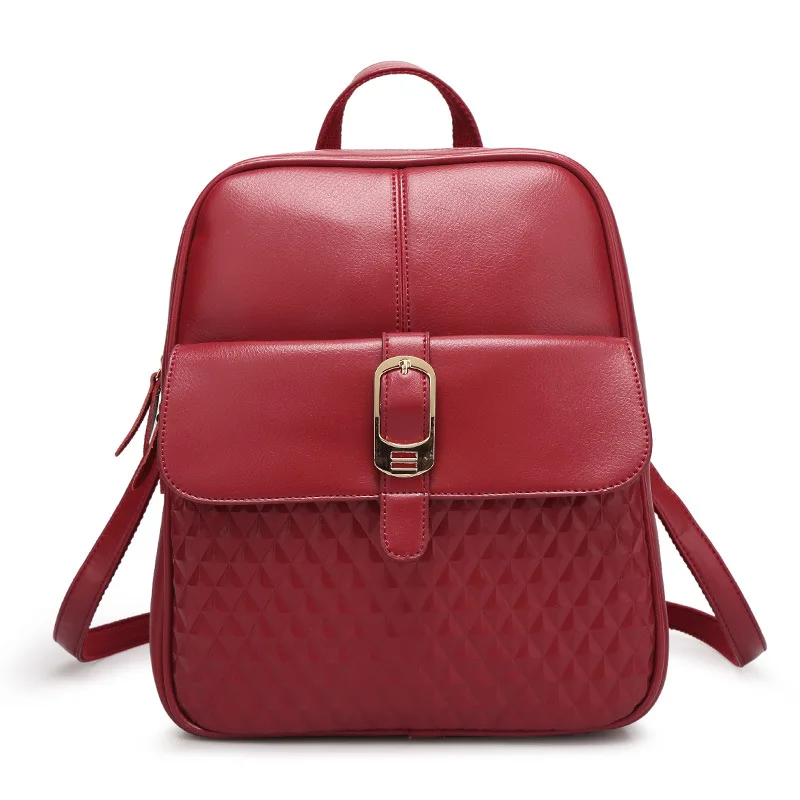 2015 Fashion Soft Pu Leather Women's Backpacks Ladies School Bag Women