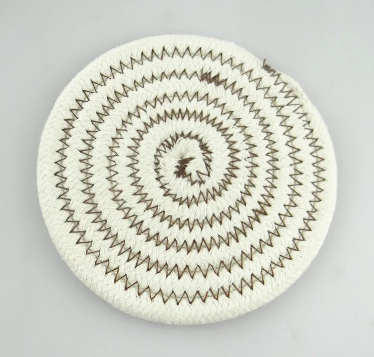 1 قطعة الطعام ديكور كوستر القطن حبل الحياكة جولة تحديد الموقع الجدول حصيرة المنزل اكسسوارات المطبخ نسج أدوات المائدة حصيرة حسناً 0450