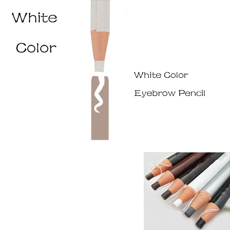Белый цвет микроблейдинг карандаш для бровей мягкий цветной Белый Карандаш Водонепроницаемый маркер лайнер