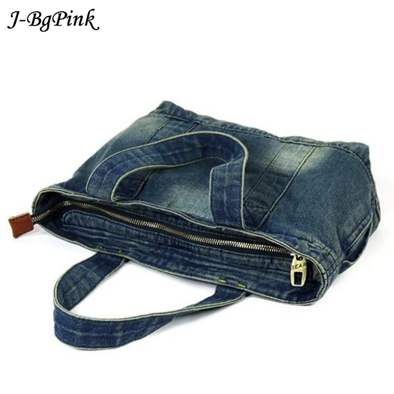 Bolsas de tela vaquera informales para mujer, bolsos de mano para Vaqueros, diseño mujer, bolso de mano de alta capacidad, bolsos combinados |Bolsos de hombro| - AliExpress