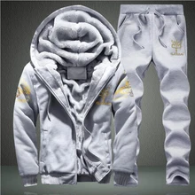 Новинка, зимние спортивные костюмы с капюшоном для мужчин, комплект из плотного флиса, толстовки+ штаны, костюм, Весенняя толстовка, спортивный комплект, мужские спортивные костюмы