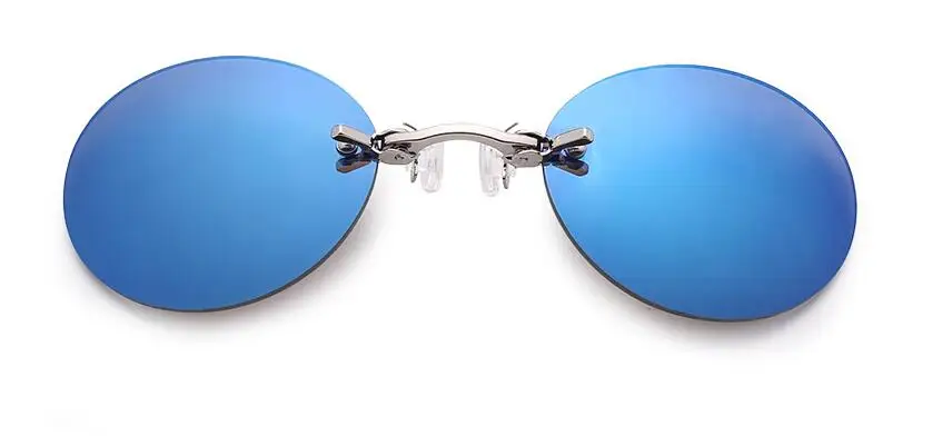 Isenghuo Классический круглый прикрепляемые очки матрица солнцезащитные очки Морфея Матричные солнцезащитные очки в стиле фильма без оправы Солнцезащитные очки для мужчин - Цвет линз: Синий