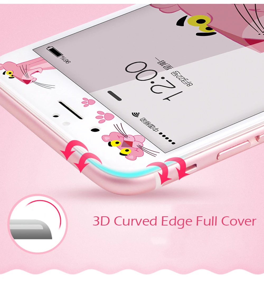 9H-HD-Tempered-Glass-Screen-Protector-For-iPhone-6-6s-Plus-7-Plus-8-Plus-Pink-Panther-Cartoon-Cute-3D-Curved-Soft-Edge-Film-SF48- (2)
