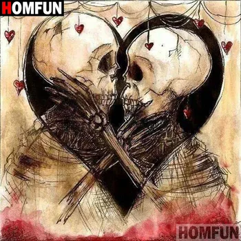 

HOMFUN Full Square/Round Drill 5D DIY Diamond Painting "Skeleton Lovers'Love" 3D Embroidery Cross Stitch 5D Decor Gift A16786