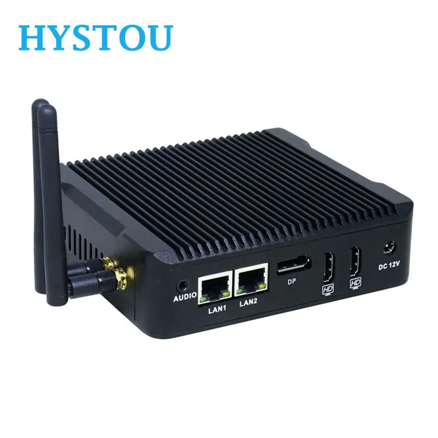 Dual LAN Fanless Mini PC Windows 10 Intel NUC N3160 Quad Core Micro Server Computer PFsense