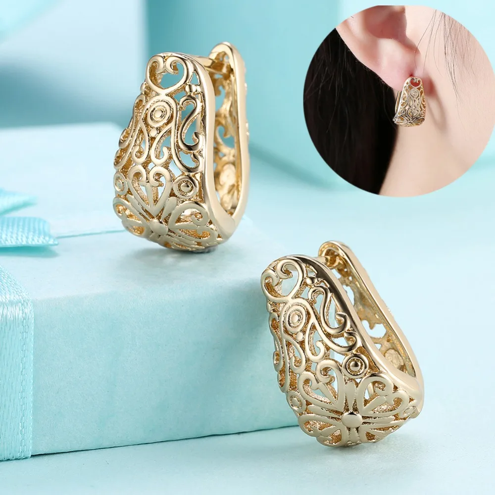 Новые золотые женские серьги, Позолоченные полые серьги в форме сердца, модные ювелирные изделия, повседневные круглые серьги-кольца