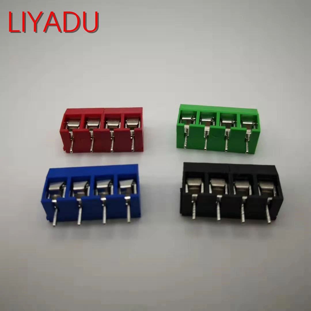 

10PCS/LOT KF301-4P Splicing, screw type PCB spacing 5.0 connector terminals, terminal Blue/green KF301