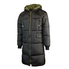 Новая повседневная зимняя куртка Для мужчин теплые с Длинное пальто с капюшоном Свободные Теплые Мужская парка