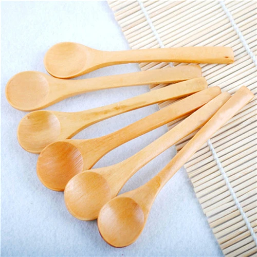 Новинка 6 шт. мини деревянная ложка Кухонная ложка посуда для приправы кофейная ложка дети мороженое бамбуковая посуда инструменты