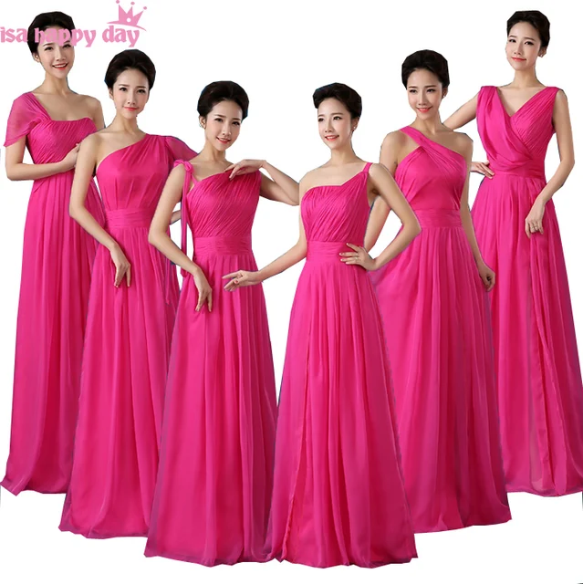 fuchsia maid of honor dresses