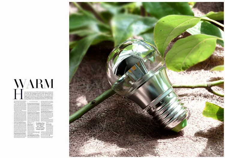 110-220V decorative shadeless E27E14 LED 3W 5W 7W base light mirror bulb G45 A60 half silver led filament bulb8