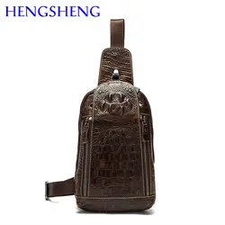 Hengsheng Горячая распродажа! Натуральная кожа Мужская Грудь сумка для моды одного плеча человек груди сумки и Корова кожа мужчины грудь пакеты