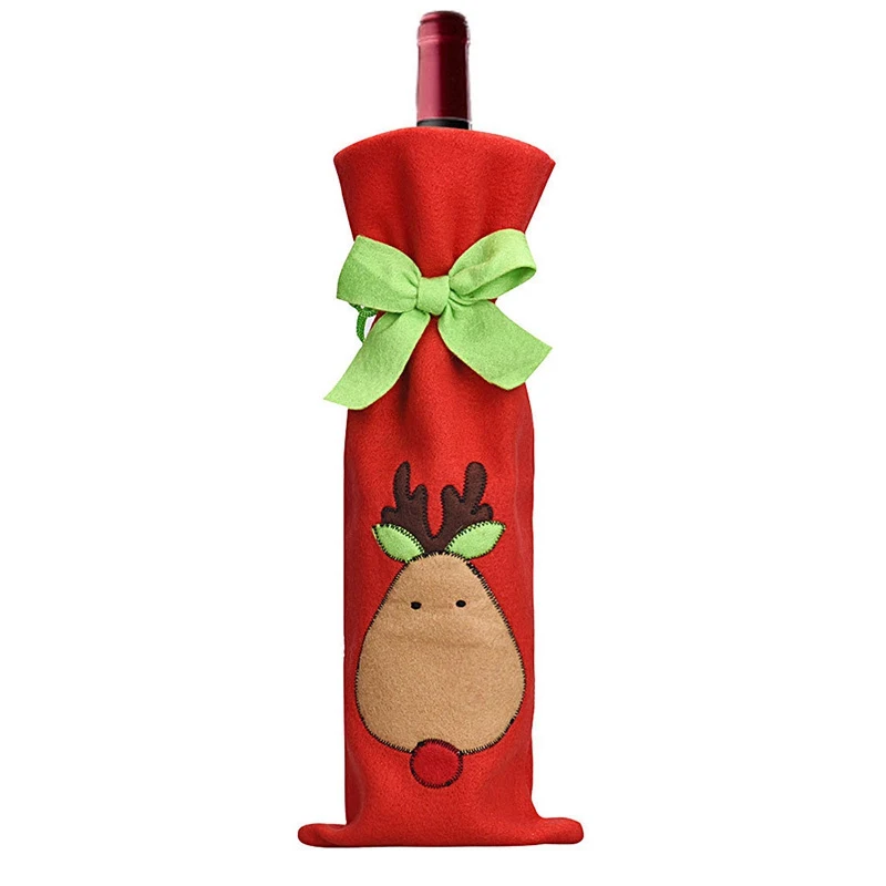 Hoomall Рождественская елка крышка бутылки вина сумки Рождество кухня обеденный стол украшение для дома DIY рождественские подарки для детей - Цвет: D 35x12cm