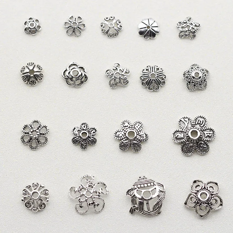 

5pcs/lot 925 Sterling Silver Bead Caps for Necklace&Bracelet Making Silver Jewelry Findings Accessories S fit 6-10mm Loose Beads