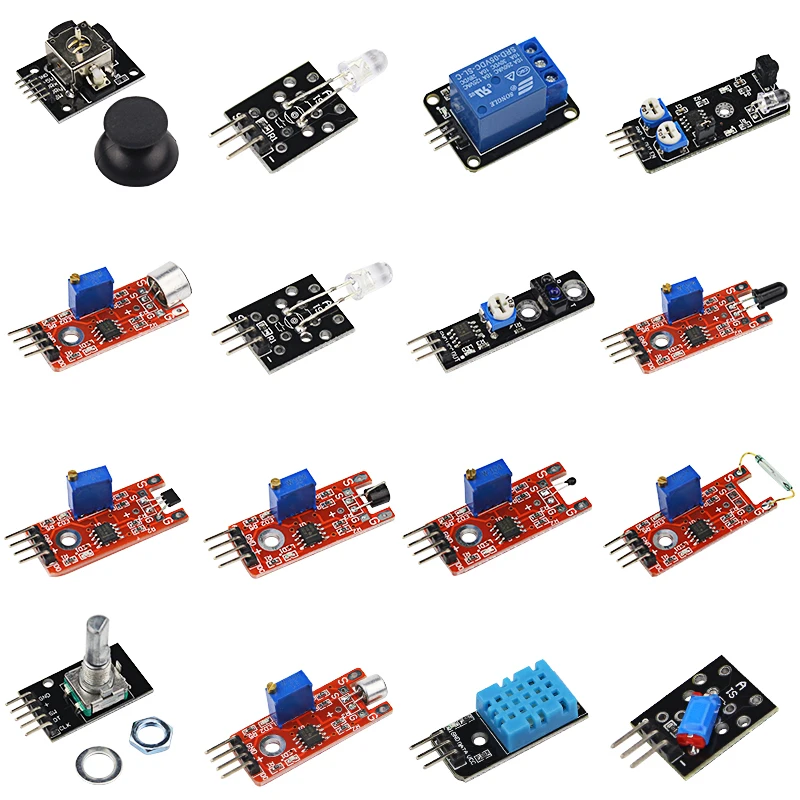 37 в 1 комплект преобразователя датчика+ комплект резисторов для UNO R3 для MEGA 2560+ Чехол коробки подходит для Arduino Raspberry Pi
