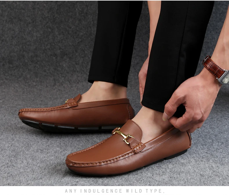 Качественные мужские замшевые мокасины; Лоферы без шнуровки; Мужская обувь размера плюс; натуральная кожа; цвет коричневый; обувь для вождения