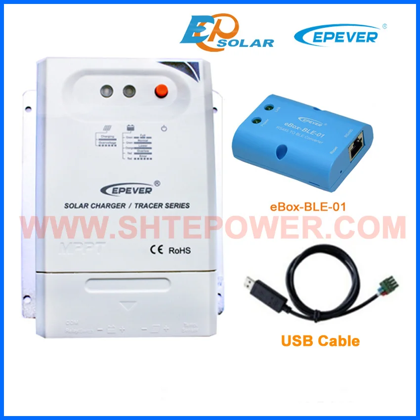 

solar panels battery mppt controller+BLE function for moblie phone use and USB cable for PS use Tracer2210CN 20A